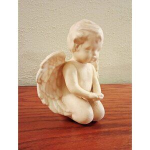 Angel Baby Cherub Figurine Praying Ceramic Handcrafted 6.75 in Vintage